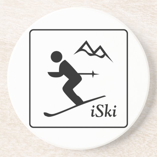 Ski Sandstone Untersetzer (Vorne)