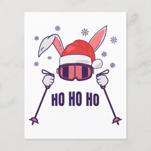 Ski Santa Rabbit mit Weihnachtsmannmütze und Skist Flyer