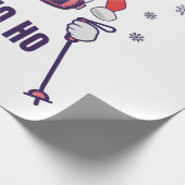 Ski Santa Rabbit mit Weihnachtsmannmütze und Skist Geschenkpapier (Ecke)