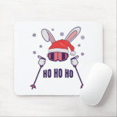 Ski Santa Rabbit mit Weihnachtsmannmütze und Skist Mousepad (Mit Mouse)