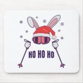 Ski Santa Rabbit mit Weihnachtsmannmütze und Skist Mousepad (Vorne)