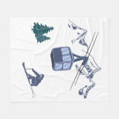 Ski Scene Winter Sports Fleecedecke (Vorderseite (Horizontal))
