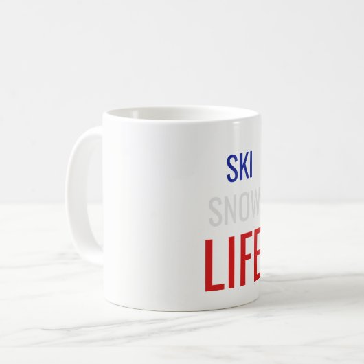 Ski, Schnee, Leben Kaffeetasse (Vorderseite Links)