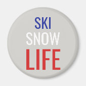 Ski, Schnee, Leben Magnet (Vorne)