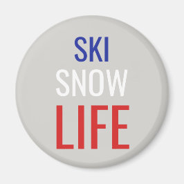 Ski, Schnee, Leben Magnet