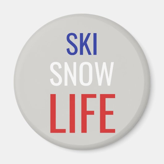 Ski, Schnee, Leben Magnet (Vorne)