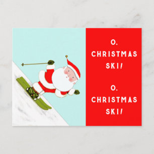 Ski Schnee Skifahren Feiertagspostkarte