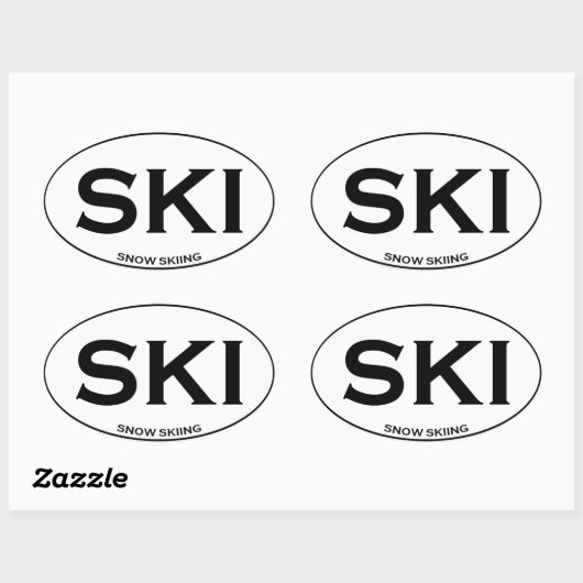 SKI - Schneeschuhwandern Ovaler Aufkleber (Blatt)