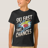 Ski Schnell Skifahren Ski Alpin Skier T-Shirt (Vorderseite)