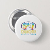 Ski Schuss Mountain Michigan Skiing Vacation Button (Vorne & Hinten)