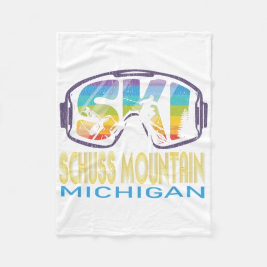 Ski Schuss Mountain Michigan Skiing Vacation Fleecedecke (Vorderseite)