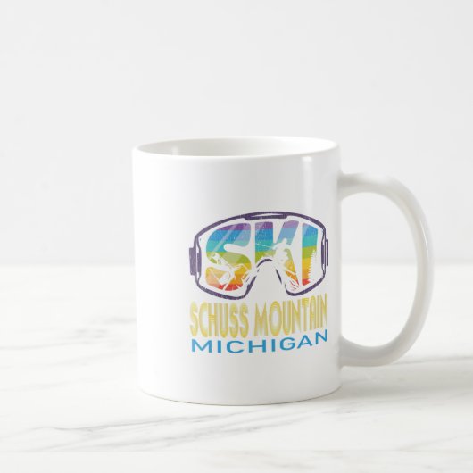Ski Schuss Mountain Michigan Skiing Vacation Kaffeetasse (Rechts)