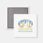 Ski Schuss Mountain Michigan Skiurlaub  Magnet (Vorderseite/Rückseite)