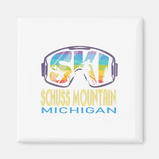Ski Schuss Mountain Michigan Skiurlaub  Magnet (Vorne)