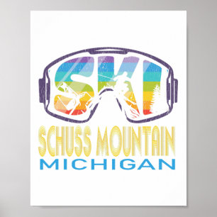Ski Schuss Mountain Michigan Skiurlaub Poster