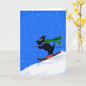 Ski Scottie (Blank Inside) Karte (Gelbe Blume)