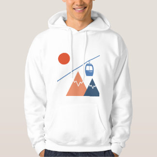 Ski-Seilbahn Retro-Berg-Wintersport-Abenteuer Hoodie