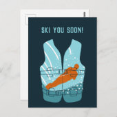 Ski Sie bald nach Maß Wasserski Postkarte (Vorne/Hinten)