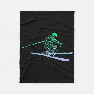 Ski Silhouette-Symbol für Skifahrer Skijungen Skif Fleecedecke