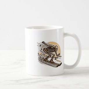 Ski-Skeleton-Spaß Wintersport Schnee Skifahren Lie Kaffeetasse