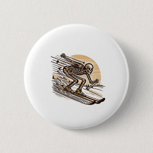Ski-Skelett-Spaß-Wintersport-Schnee-Skifahren-Fan  Button