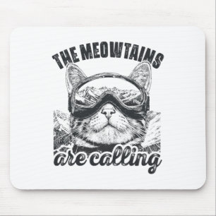 Ski Skifahren Skifahrer Katze Berg Die Meowtains R Mousepad
