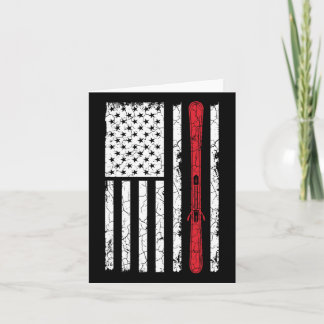 Ski Skiier American Flag Skifahren Usa Geschenk Karte