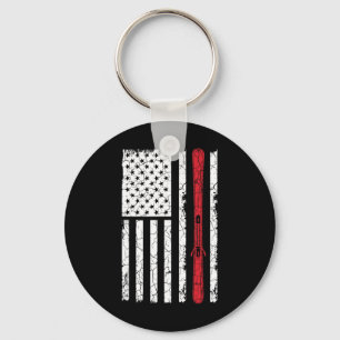 Ski Skiier American Flag Skifahren Usa Geschenk Schlüsselanhänger