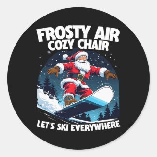 Ski Skiing Winter Sport _2  Runder Aufkleber