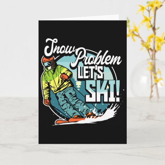 Ski Skiing Winter Sport Snow Problem Let's Ski  Karte (Gelbe Blume)