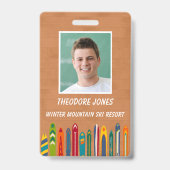 Ski Slope Resort Custom Photo Employee Ausweis (Vorderseite)