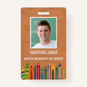 Ski Slope Resort Custom Photo Employee Ausweis (Vorderseite)