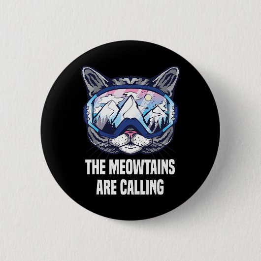 Ski-Snowboard-Goggles Funny die Meowtains sind nen Button (Vorderseite)