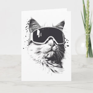 Ski Snowboard Katze Schutzbrille Wintersport Snowb Karte