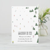 Ski & Snowboard Themeneinladungen Einladung (Stehend Vorderseite)