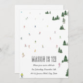 Ski & Snowboard Themeneinladungen Einladung (Vorne/Hinten)