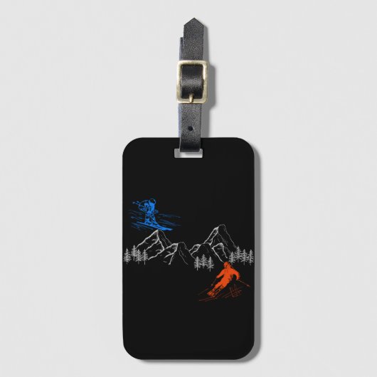 SKI SNOWBOARDLuggage Tag Gepäckanhänger (Vorderseite Vertikal)