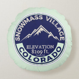 Ski Snowmass CO Throw Pillow Rundes Kissen