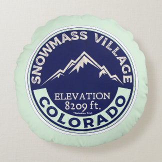 Ski Snowmass CO Throw Pillow Rundes Kissen