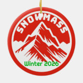 Ski Snowmass Erinnerungsornament Keramik Ornament (Hinten)