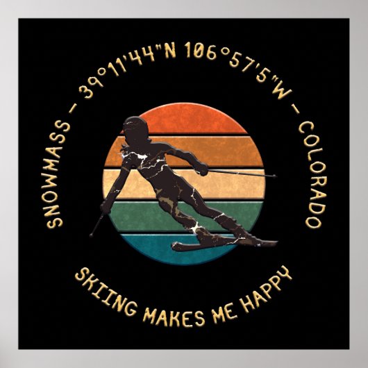 Ski Snowmesse, Colorado - weiblicher Skier, gelber Poster (Vorne)