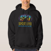 Ski Sonntag Fluss Maine Skiurlaub Hoodie (Vorderseite)
