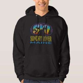 Ski Sonntag Fluss Maine Skiurlaub Hoodie