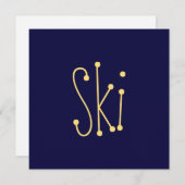 SKI Spaß Moderner Minimalistischer Navy Blue Hinte (Vorne/Hinten)
