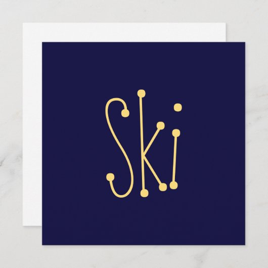 SKI Spaß Moderner Minimalistischer Navy Blue Hinte (Vorne/Hinten)