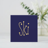 SKI Spaß Moderner Minimalistischer Navy Blue Hinte (Stehend Vorderseite)