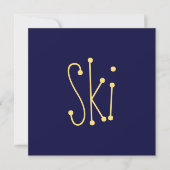 SKI Spaß Moderner Minimalistischer Navy Blue Hinte (Vorderseite)