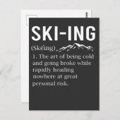 Ski Spaß Skifahren Funny Winter Sportjoch Postkarte (Vorne/Hinten)