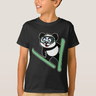 Ski-springender Panda T-Shirt