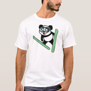 Ski-springender Panda T-Shirt